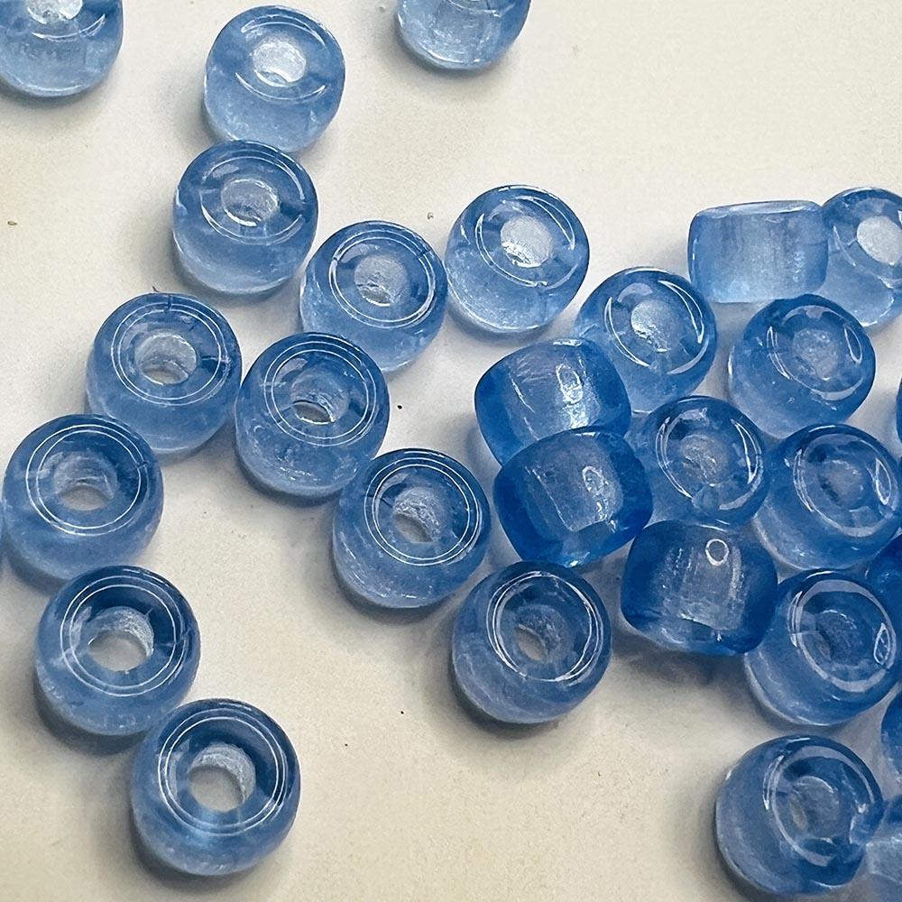 Light Sapphire 2/0 Crow Roller Bead With 2MM Large Hole