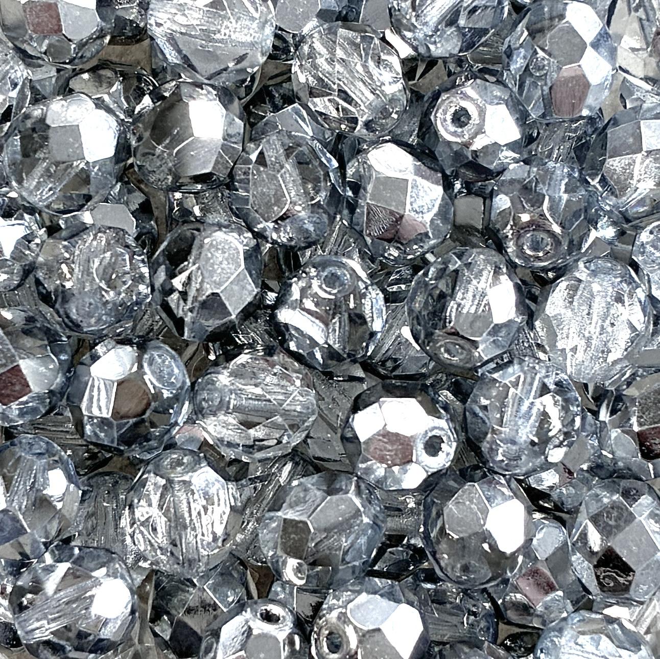 Light Sapphire with Silver 8MM Fire Polish Ball