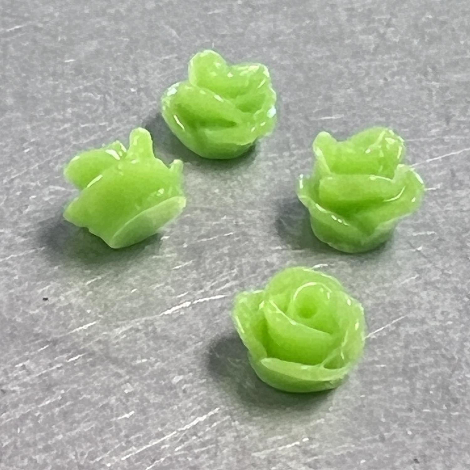 Lime Green 7MM Resin Rose Cabochon