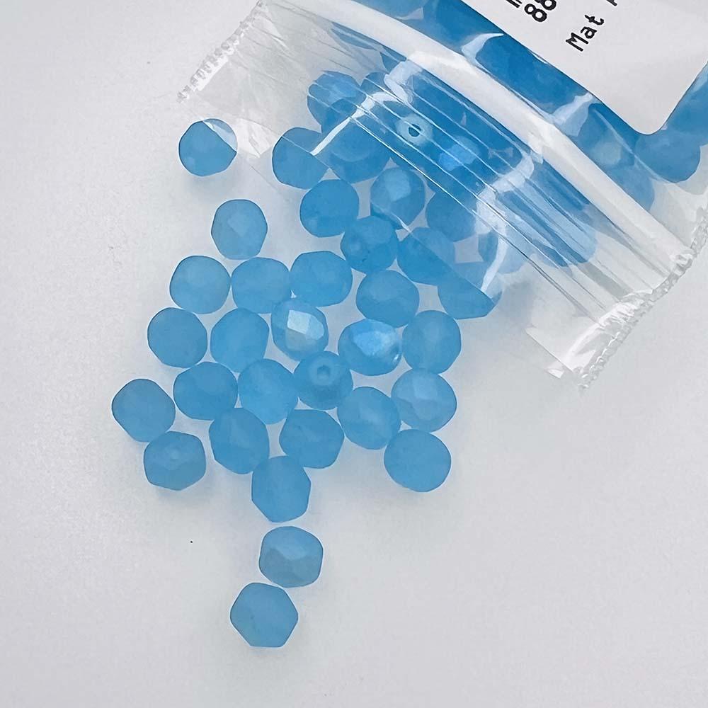 Matte Aqua Ab 4MM Fire Polish Ball