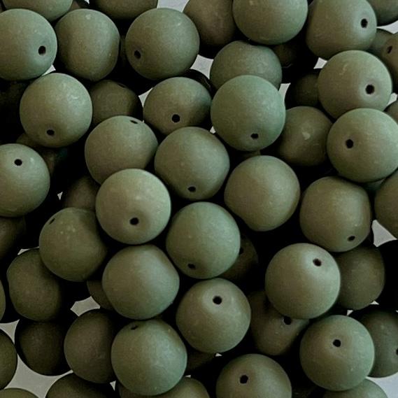 Matte Army Green 6MM Round Druk Ball