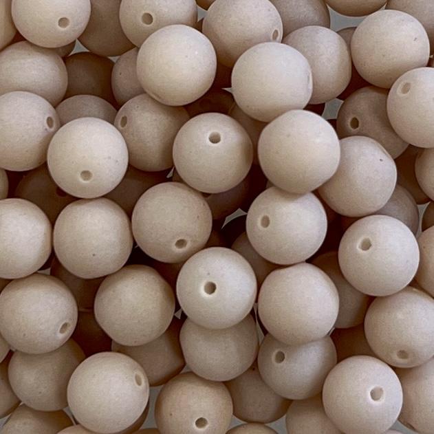 Matte Beigel 6MM Round Druk Ball