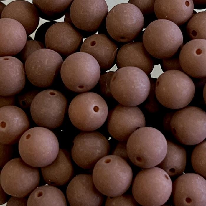 Matte Brown 6MM Round Druk Ball