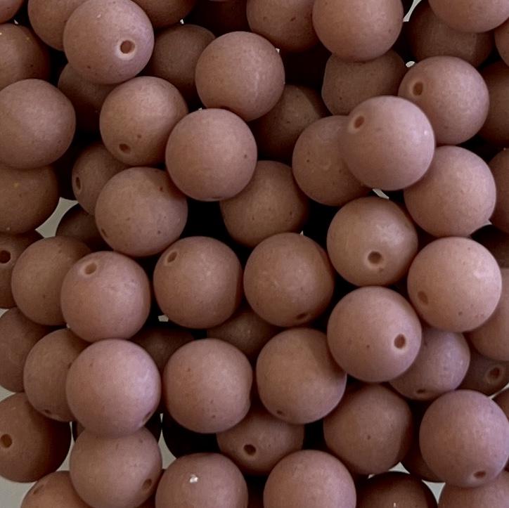 Matte Cinnamon 6MM Round Druk Ball