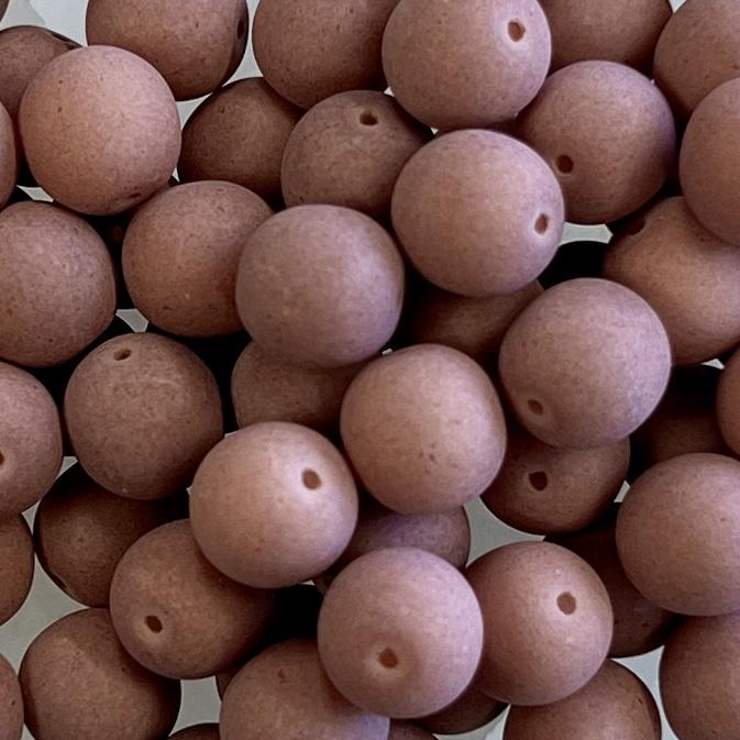 Matte Cinnamon 8MM Round Druk Ball