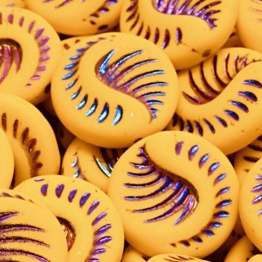 Matte Ornage 19MM Fossil Coin With Marea Detail