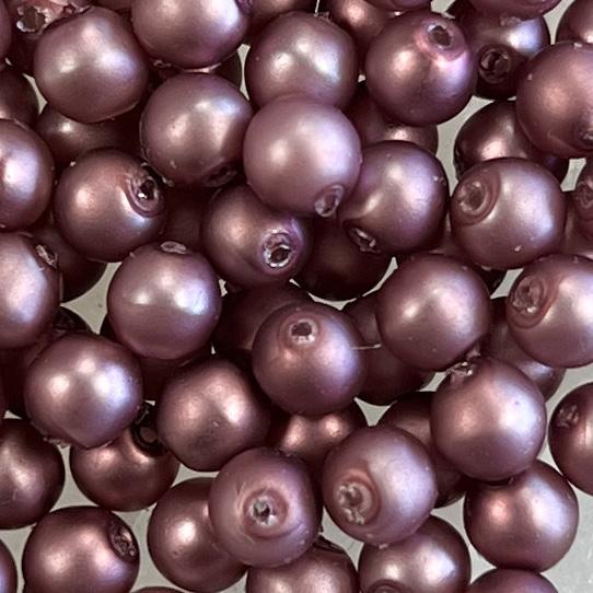 Matte Rose Pearl 8MM Round Druk Ball