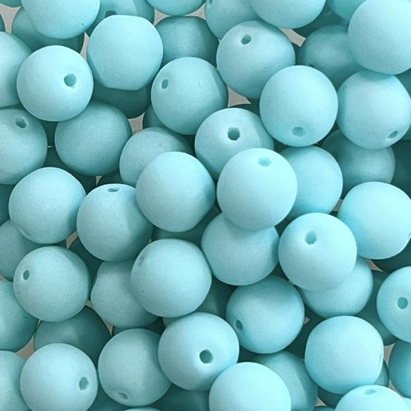 Matte Sea Opal 6MM Round Druk Ball