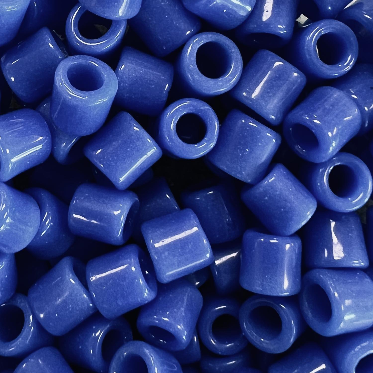 Medium Blue 6MM Vintage Tile Bead