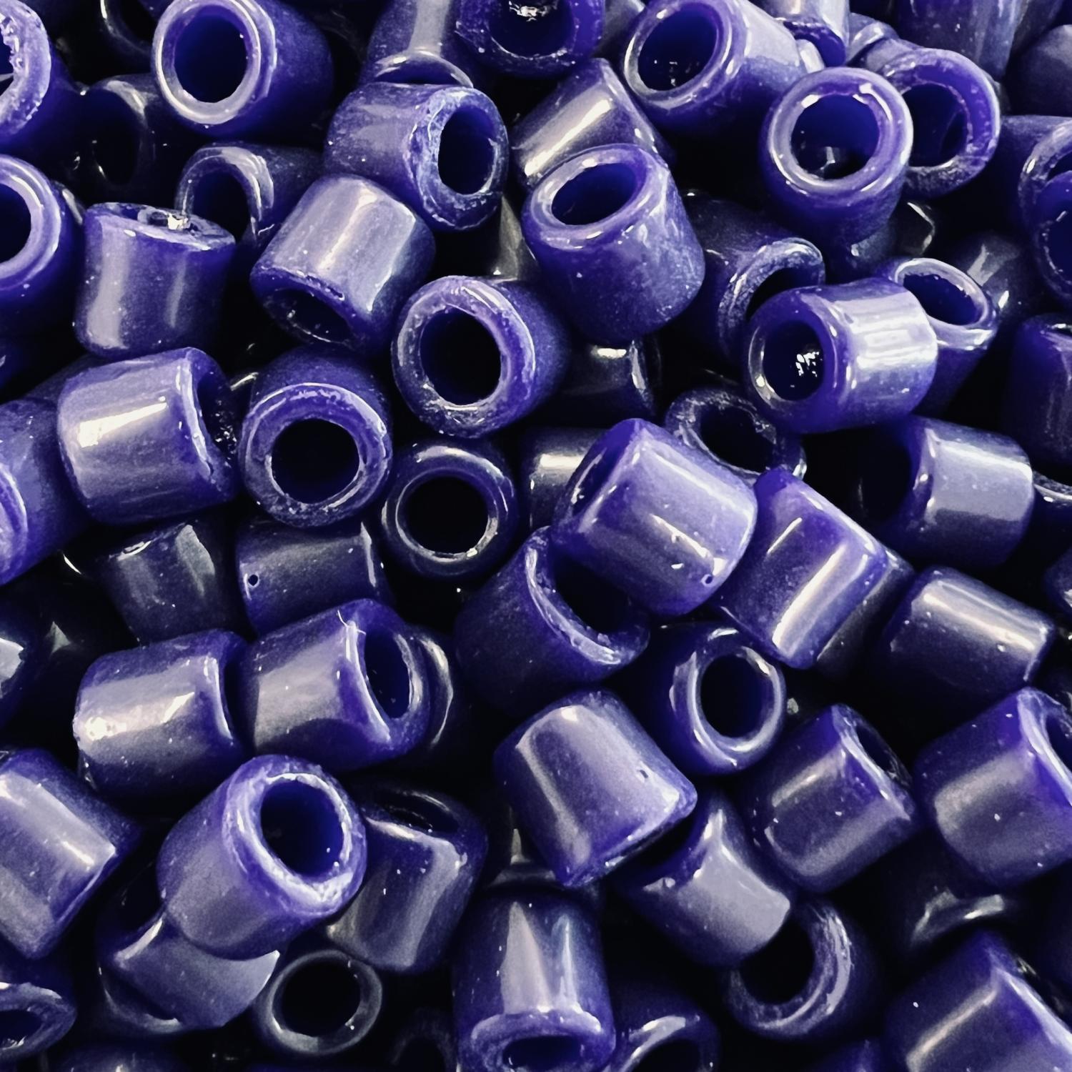Navy Blue 6MM Vintage Tile Bead