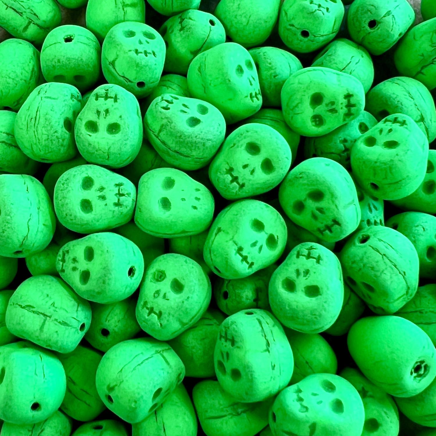 Neon Green 12x9MM Skull