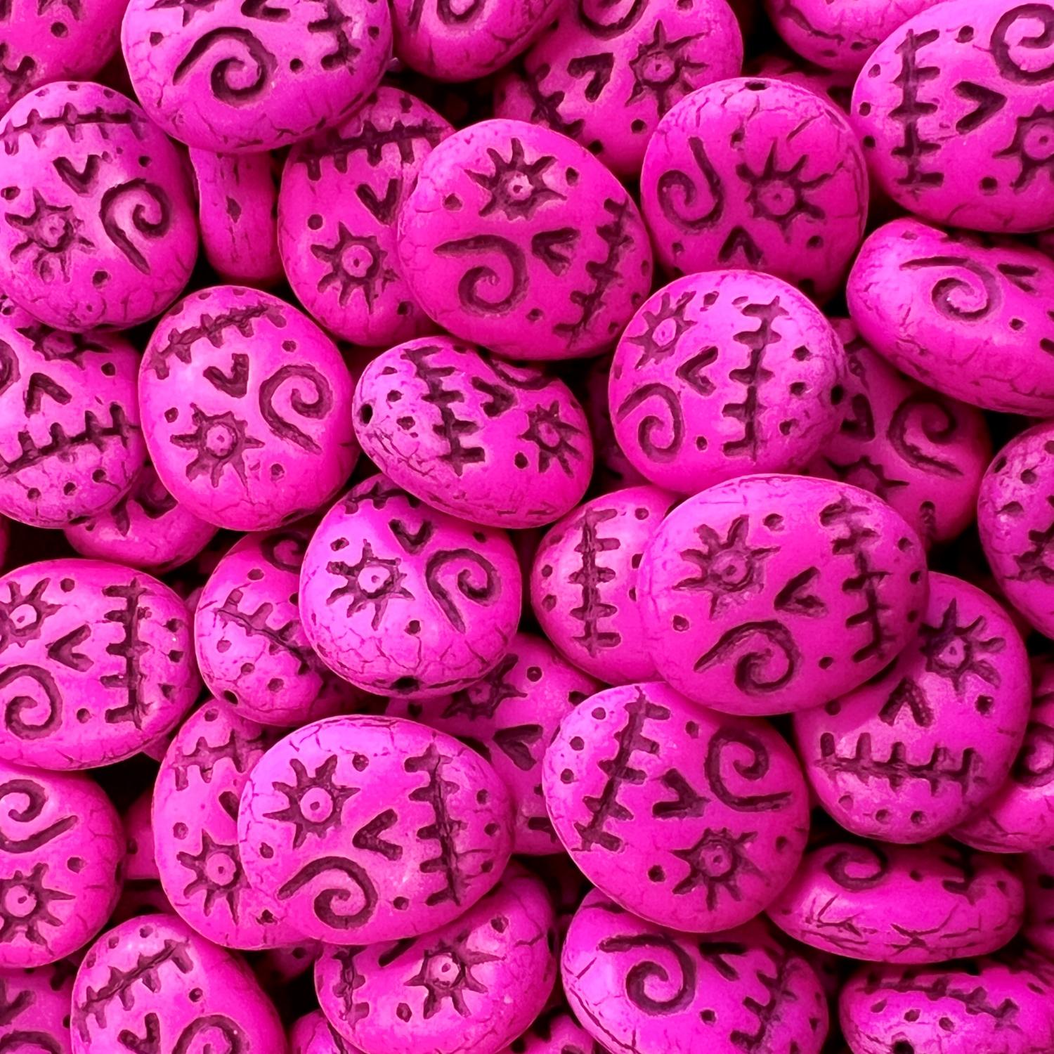 Neon Pink 16x13MM Skull