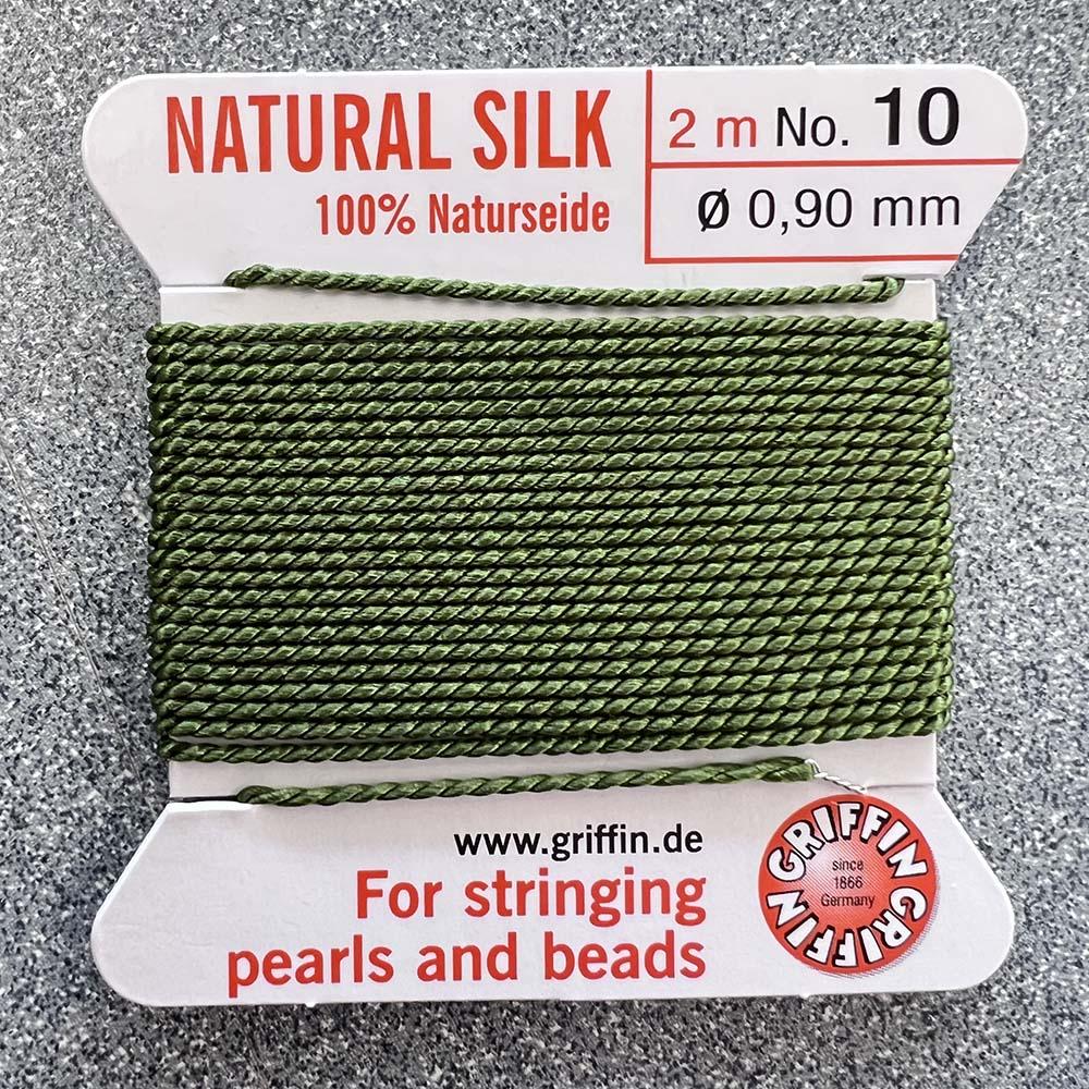 Olive Size 10 (.9MM) Griffin Silk Bead Cord With Flex Needle