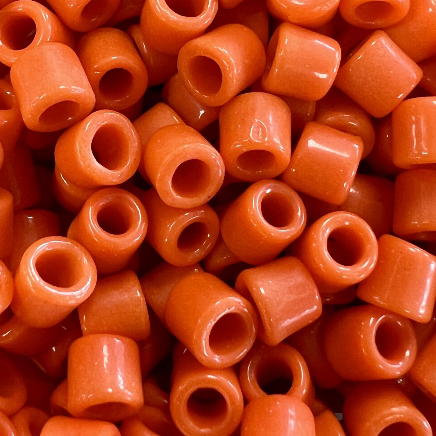 Orange 6MM Vintage Tile Bead
