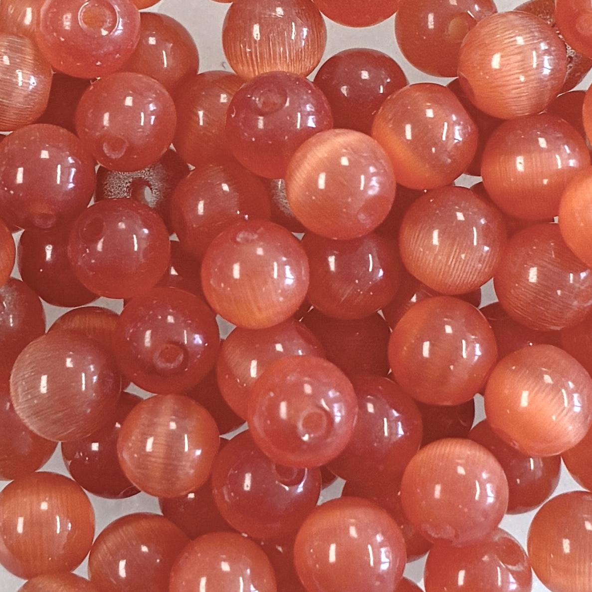 Orange Coral 6MM Cat Eye Ball