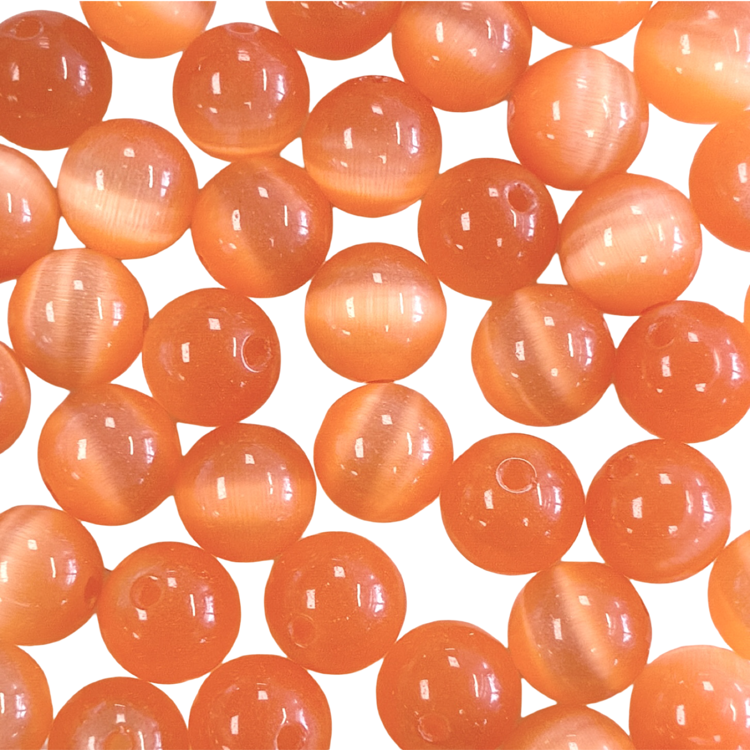 Orange Coral 8MM Cat Eye Ball