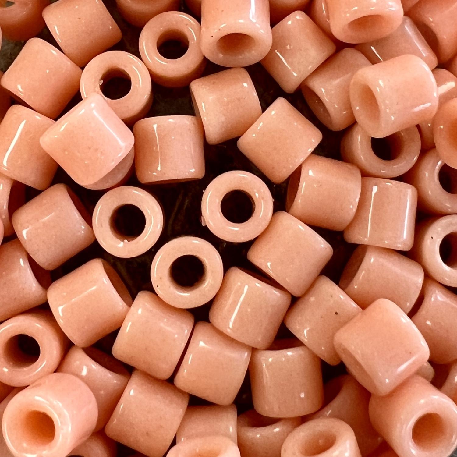 Peach 6MM Vintage Tile Bead