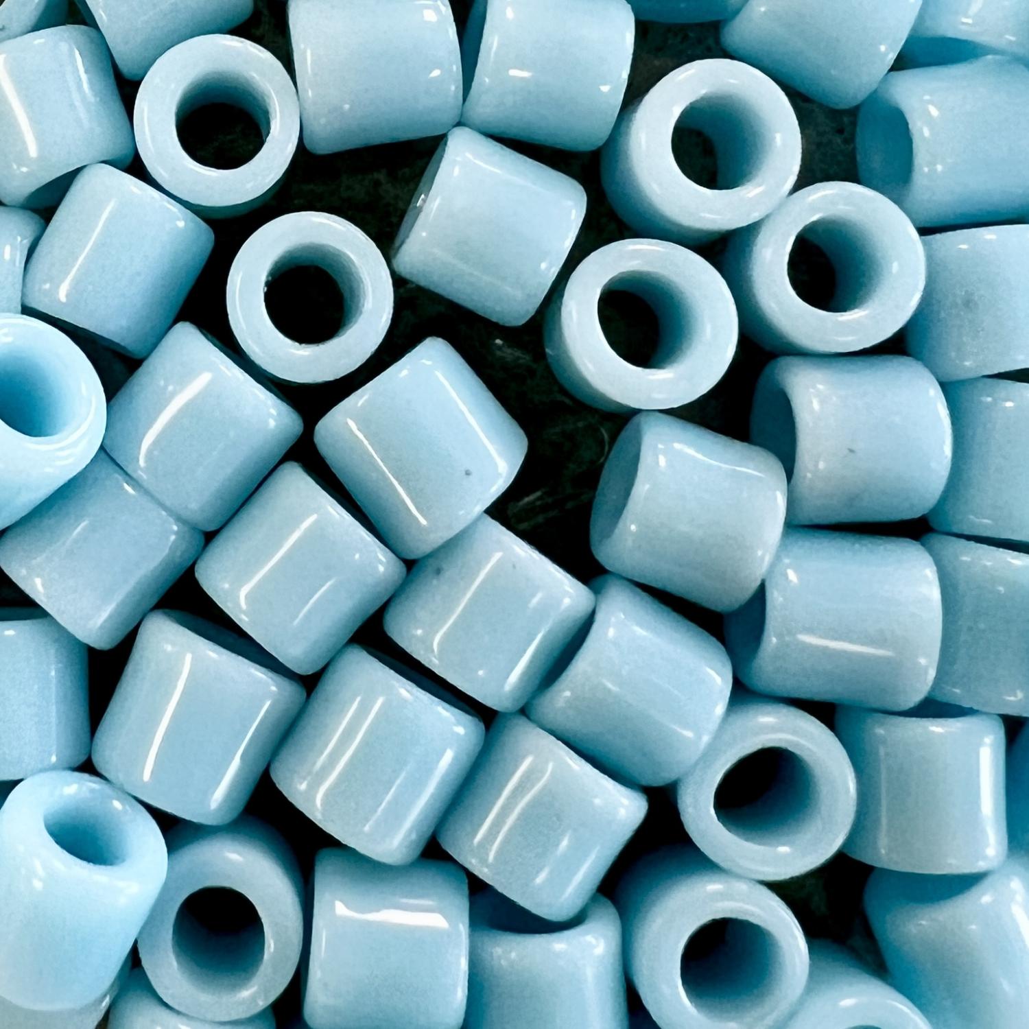 Powder Blue 6MM Vintage Tile Bead