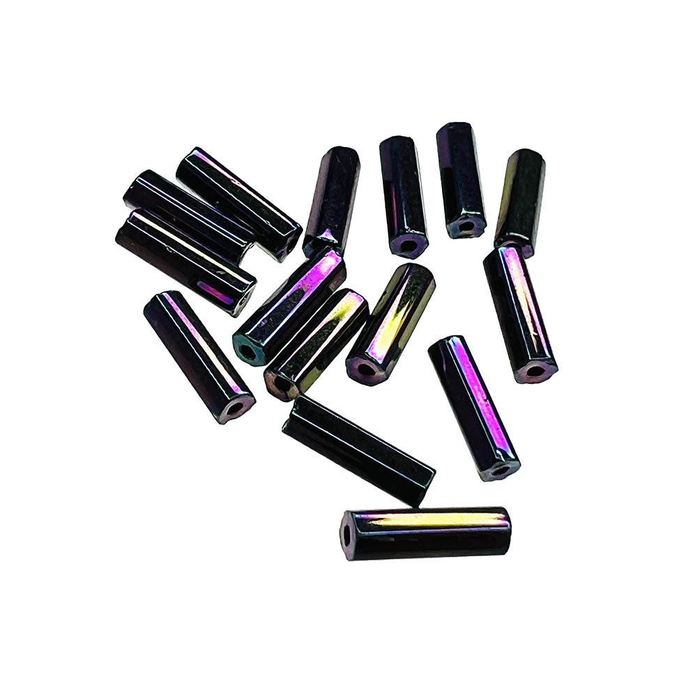 Purple Iris Silver Lined Bugle Size 3 (6MM)