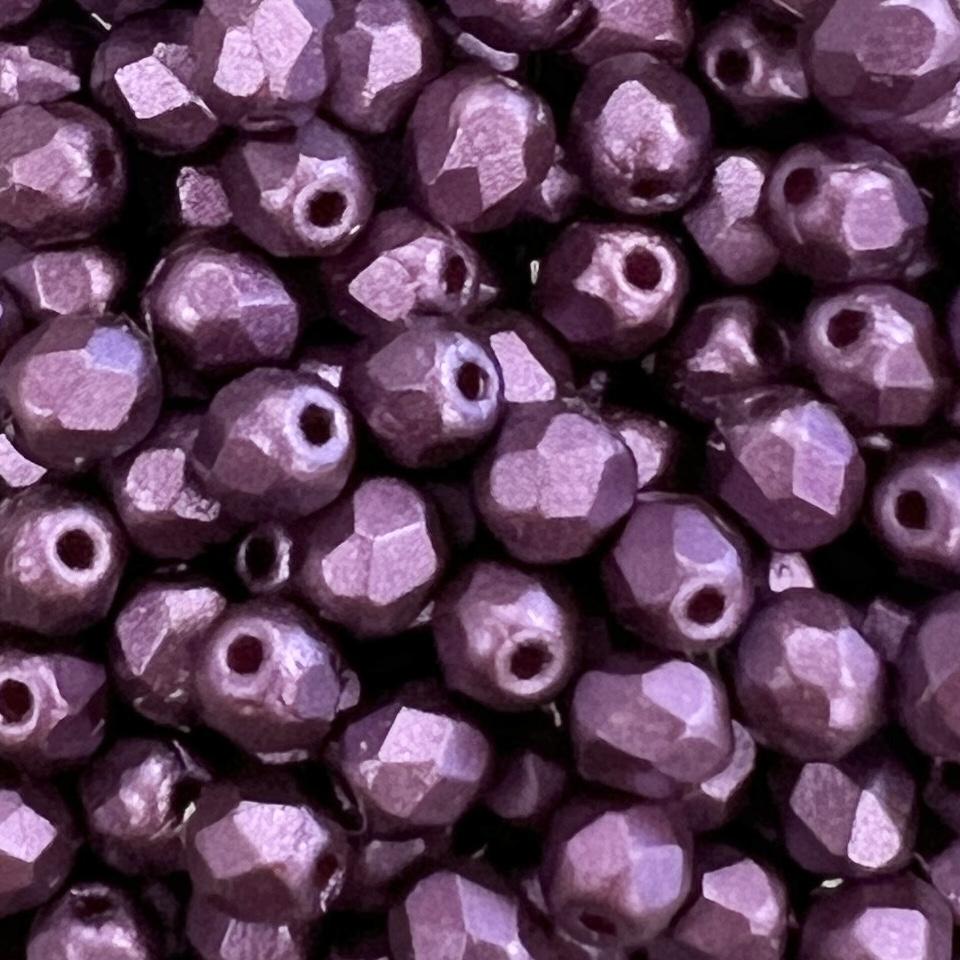 Purple Pearl 4MM Fire Polish Ball