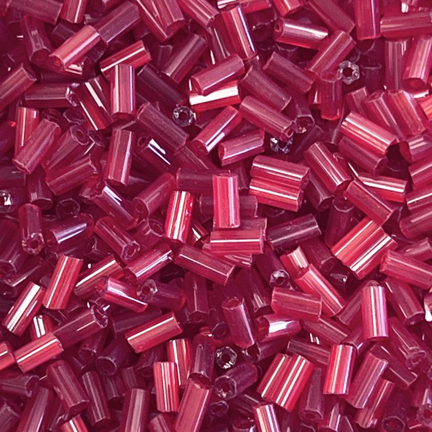 Red Satin Size 2 4.5x2MM Bugle Bead