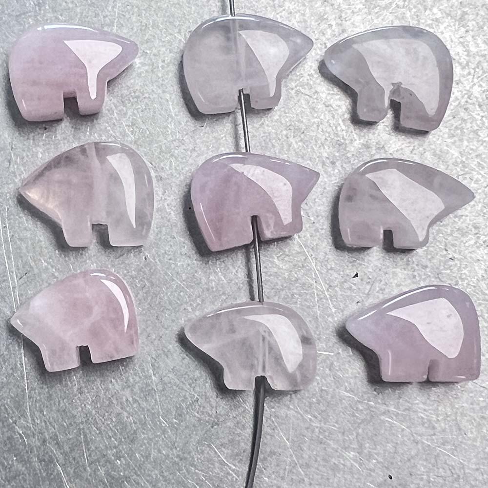 Rose Quartz 13x18MM Bear Fetish Bead