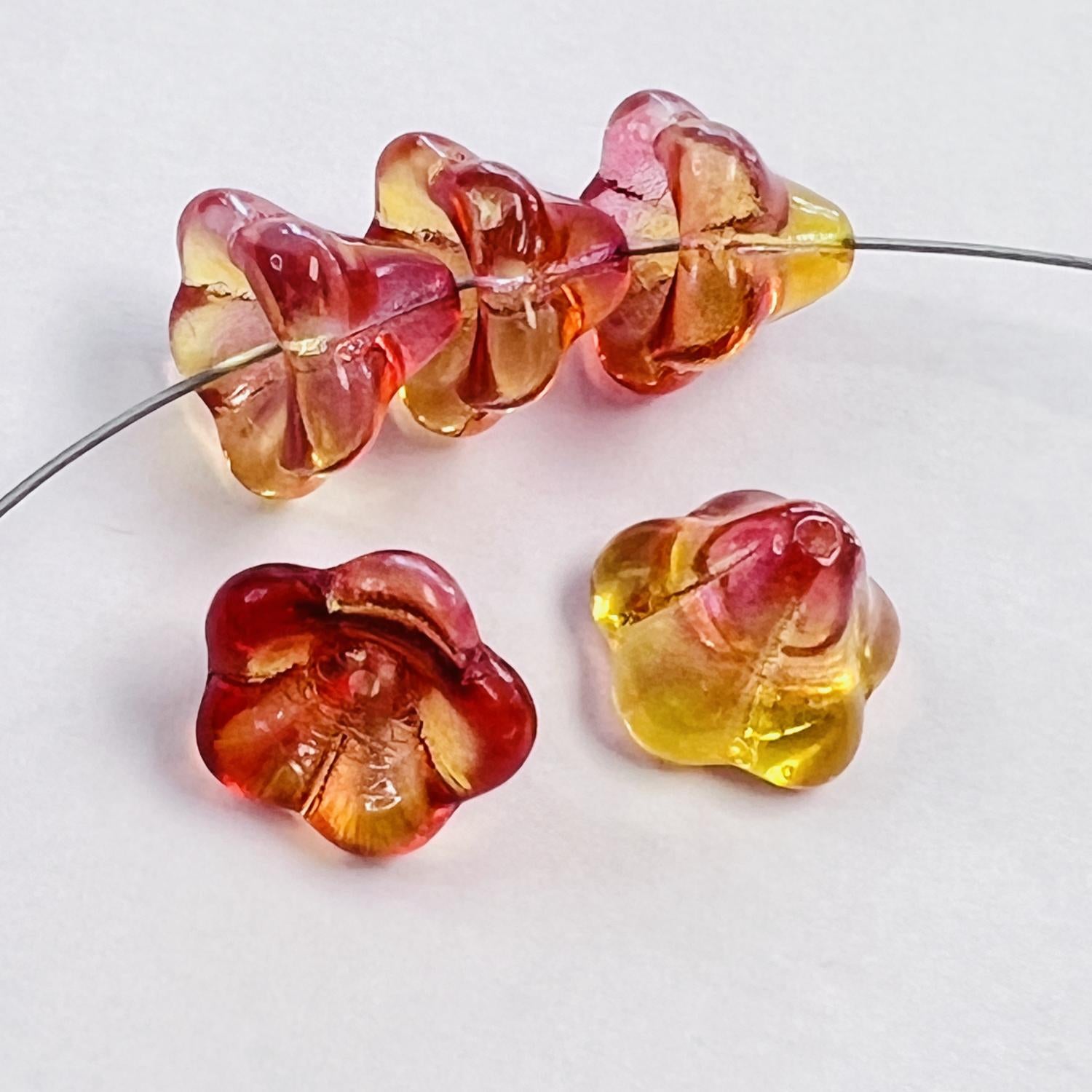 Rose With Topaz 2 tone 10x12MM Bell Flower