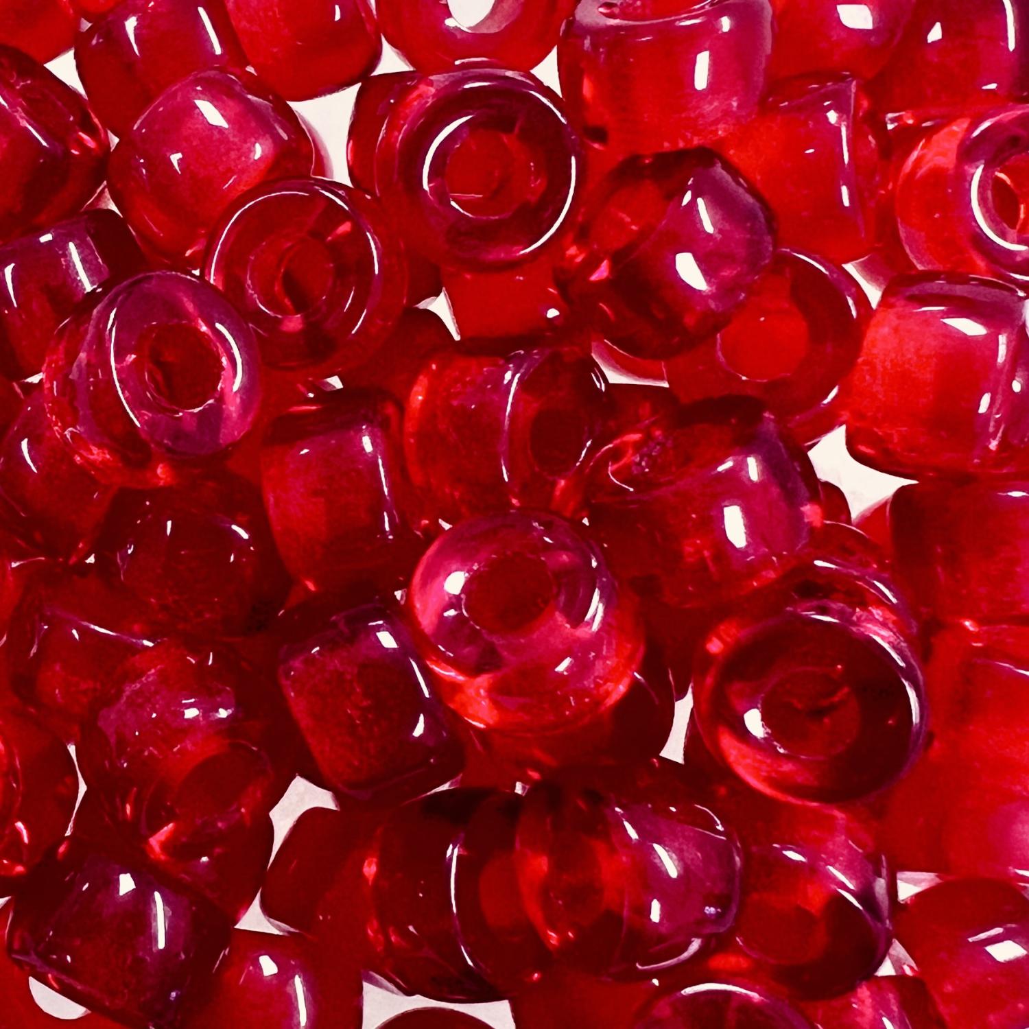 Ruby 6x4MM Crow Style Roller Bead With 2MM Large Hole