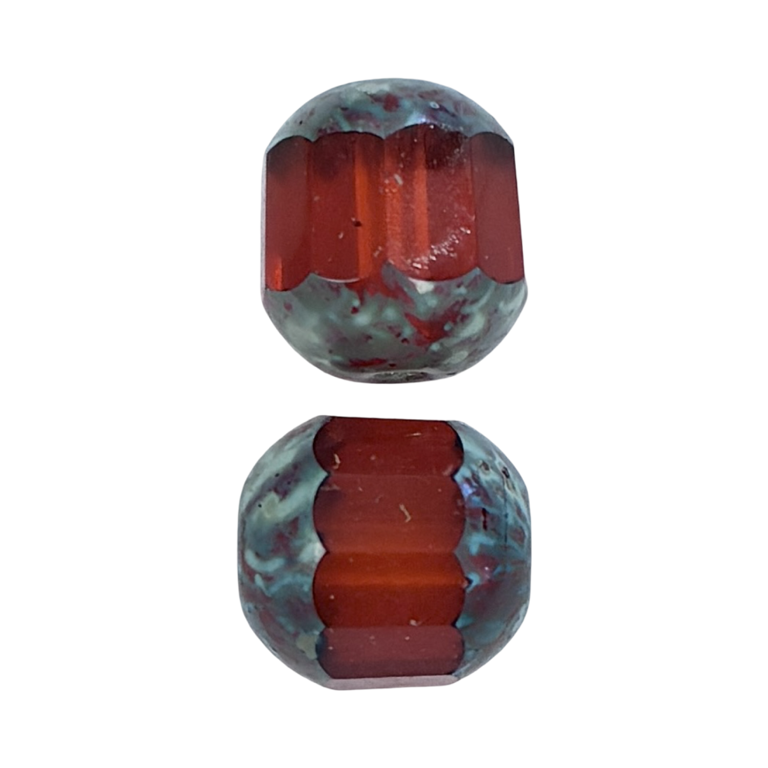 Ruby With Granite (Picasso) 10MM Window Bead