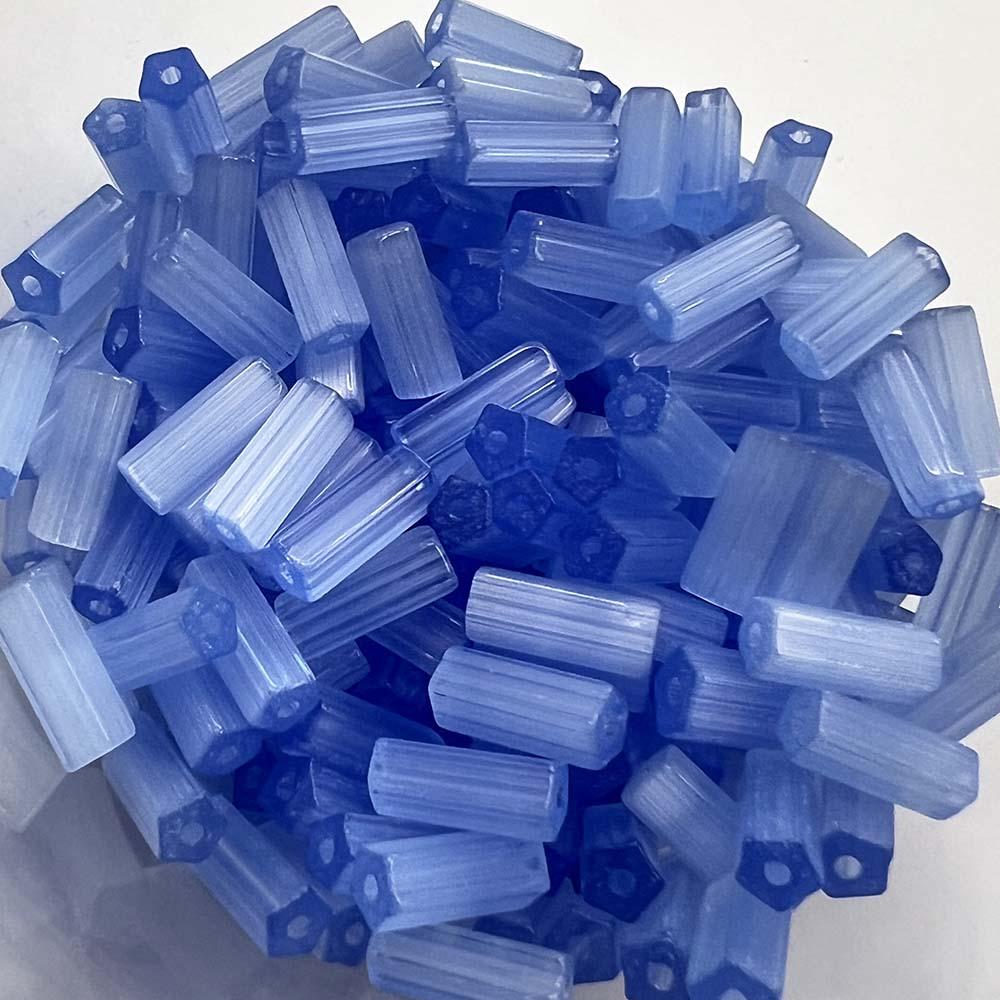 Satin Sapphire 10X4MM 5 Sided Atlas Cylinder Tube