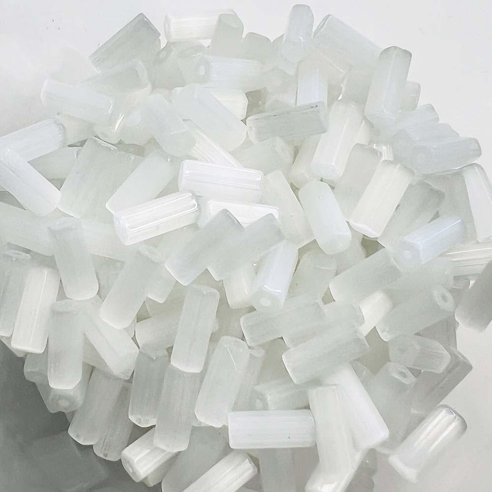 Satin White 10X4MM 5 Sided Atlas Cylinder Tube