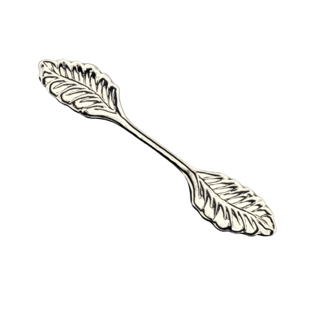 Satin Silver Plate 34MM Glue On Leaf Bail