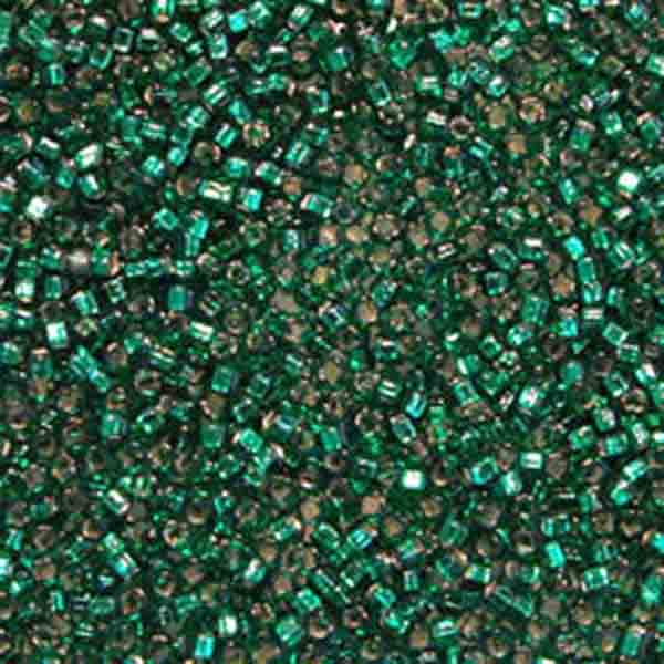 Seed Bead 14/0 Silver Lined Kelly Green