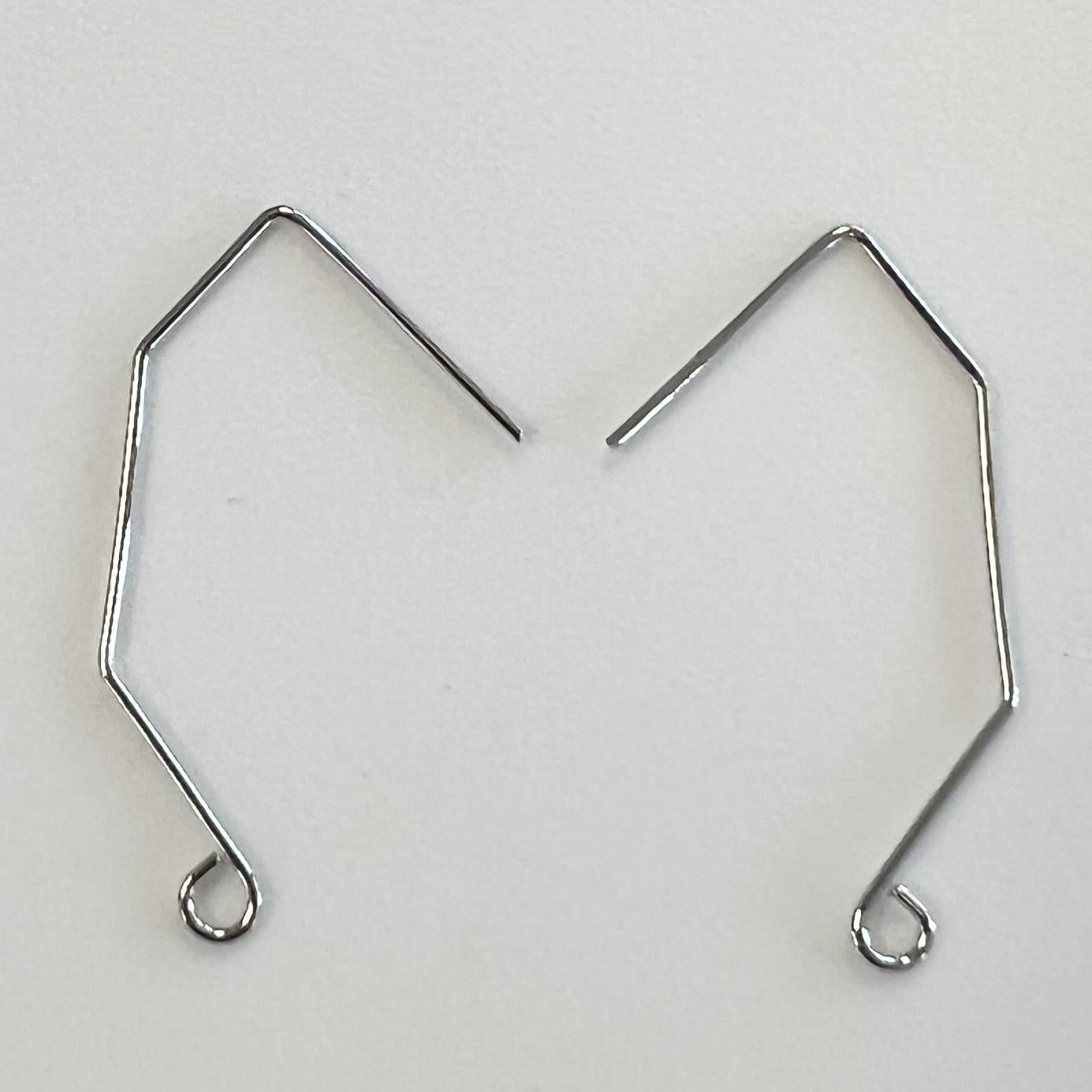 Silver Nickel Free 32MM Half Hexagon 20 gauge Earwire