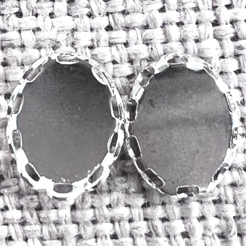 Silver Plate 10x8MM Lace Edge Cabochon Setting Bezel