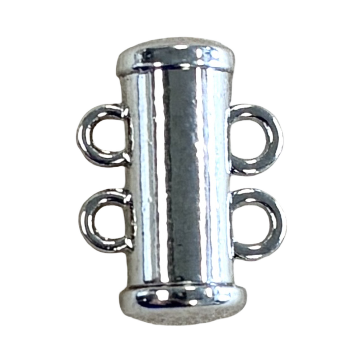 Silver Plate 2 Strand Magnetic Tube Slide Clasp