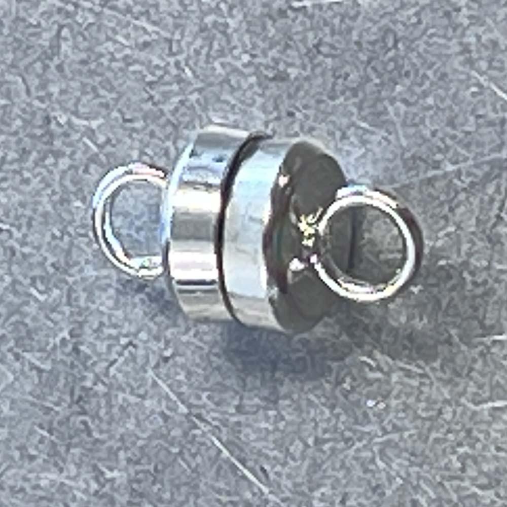 Silver Plate 6MM Magnetic Button Clasp