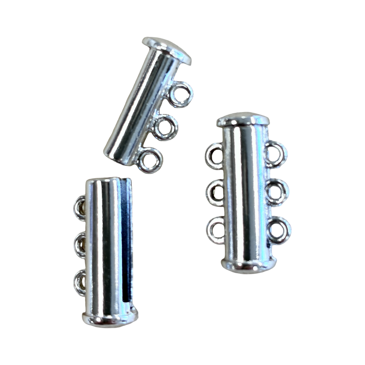 Stainless Steel 3 Strand 20x10MM Magnetic Tube Slide Clasp