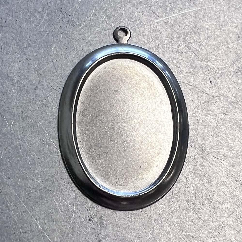 Steel Silver 25x18MM Setting Pendant