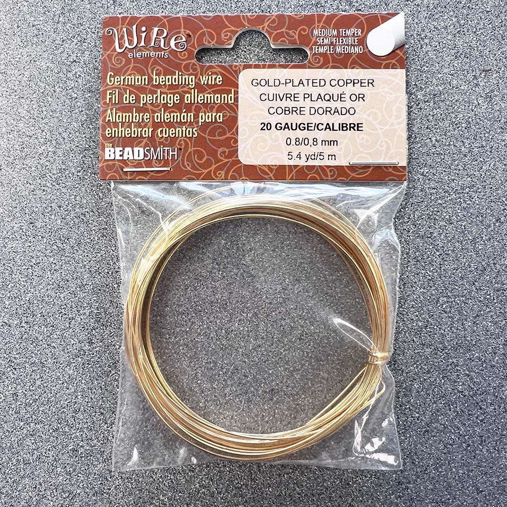 The Bead Smith Bead Wire Gold Plate 20 Gauge (1MM)