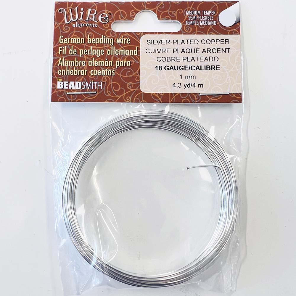The Bead Smith Bead Wire Silver Plate 18 Gauge