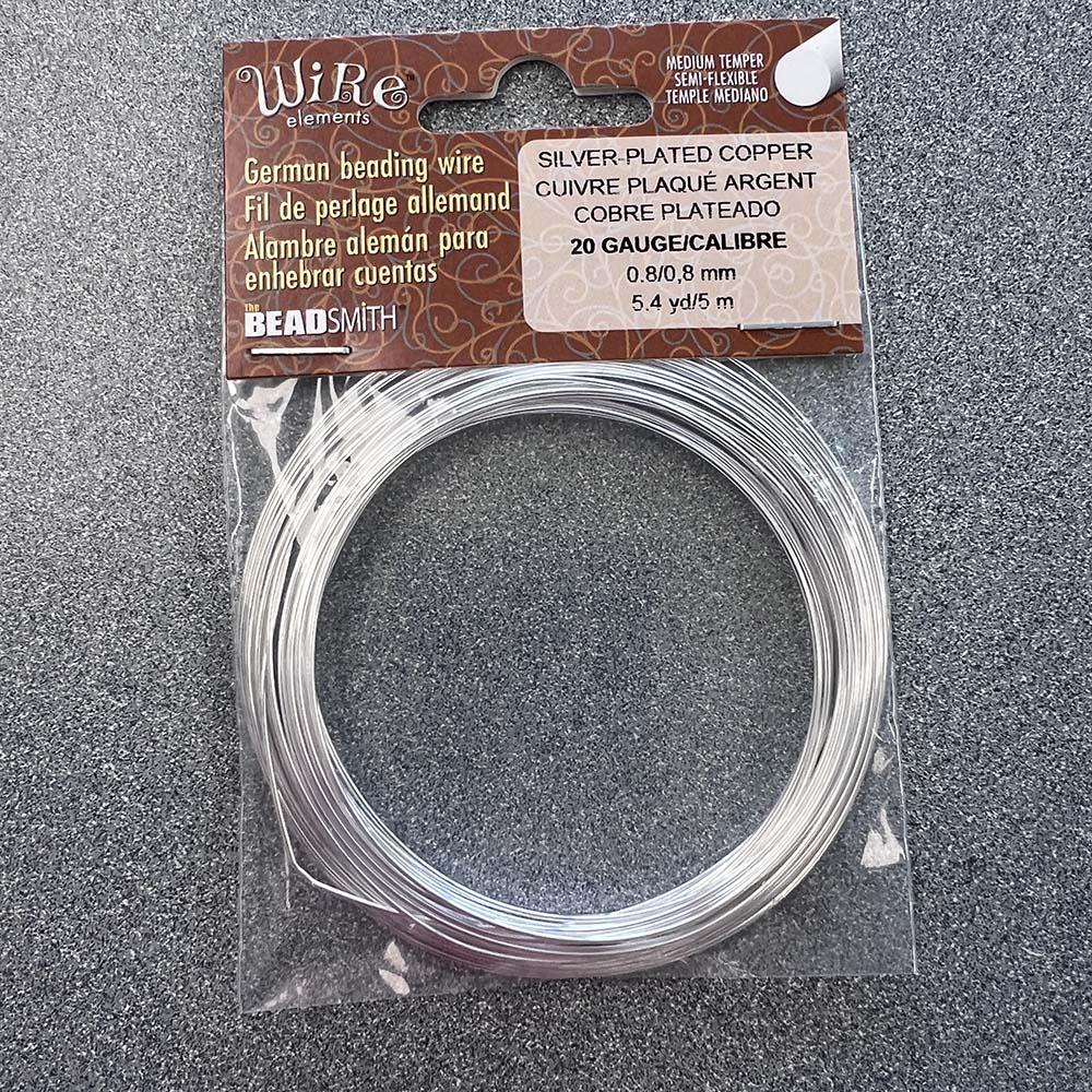 The Bead Smith Bead Wire Silver Plate 20 Gauge (1MM)