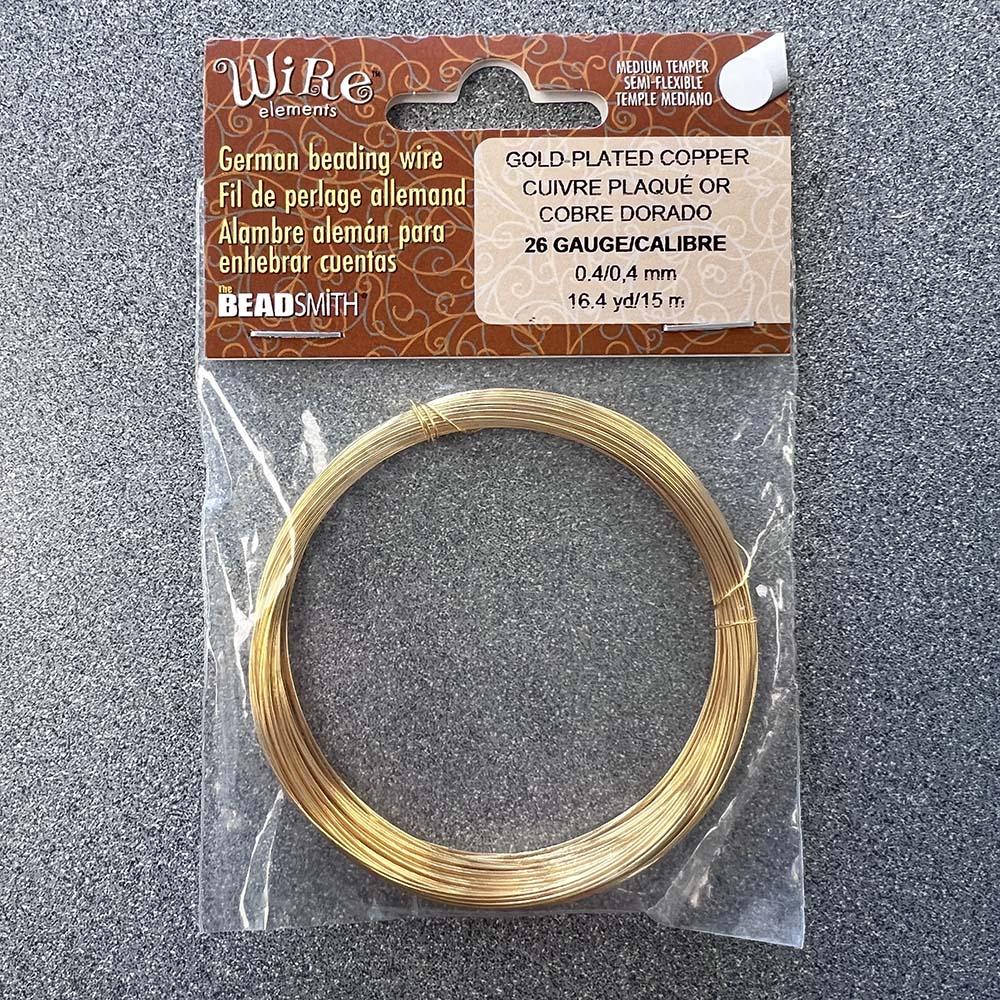 The Bead Smith Wire Elements Gold Plate 26 Gauge (0.40MM) Wire