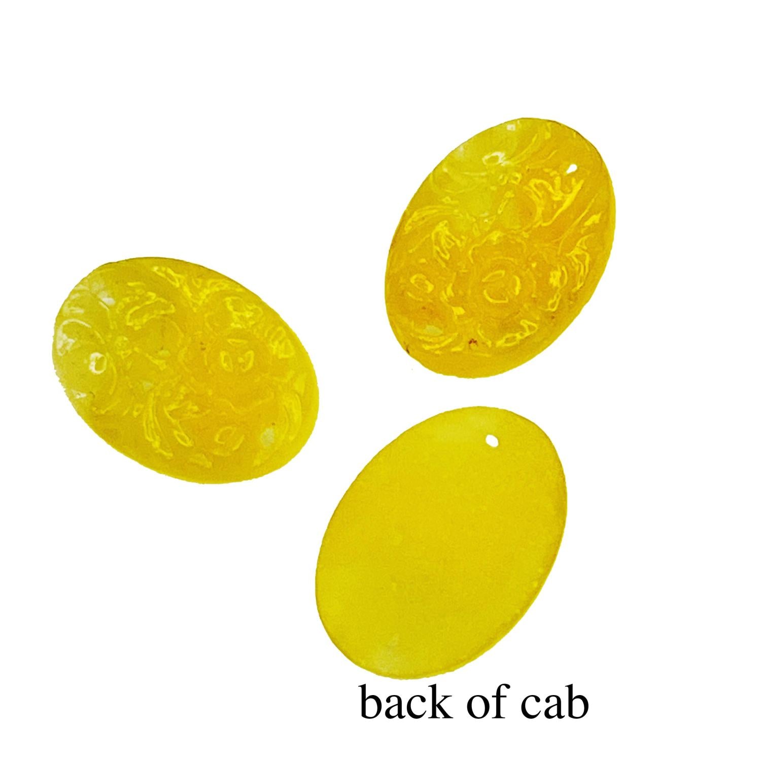 Vintage 18x13MM Lemon Floral Cabochon