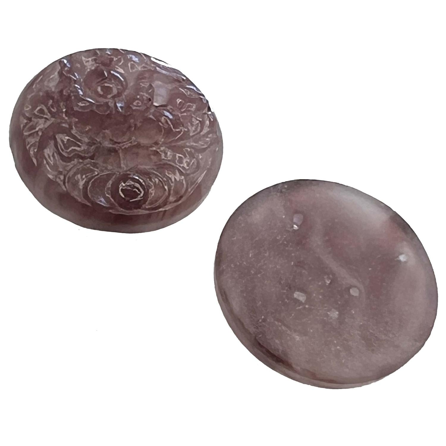 Vintage 21MM Amethyst Floral Cabochon