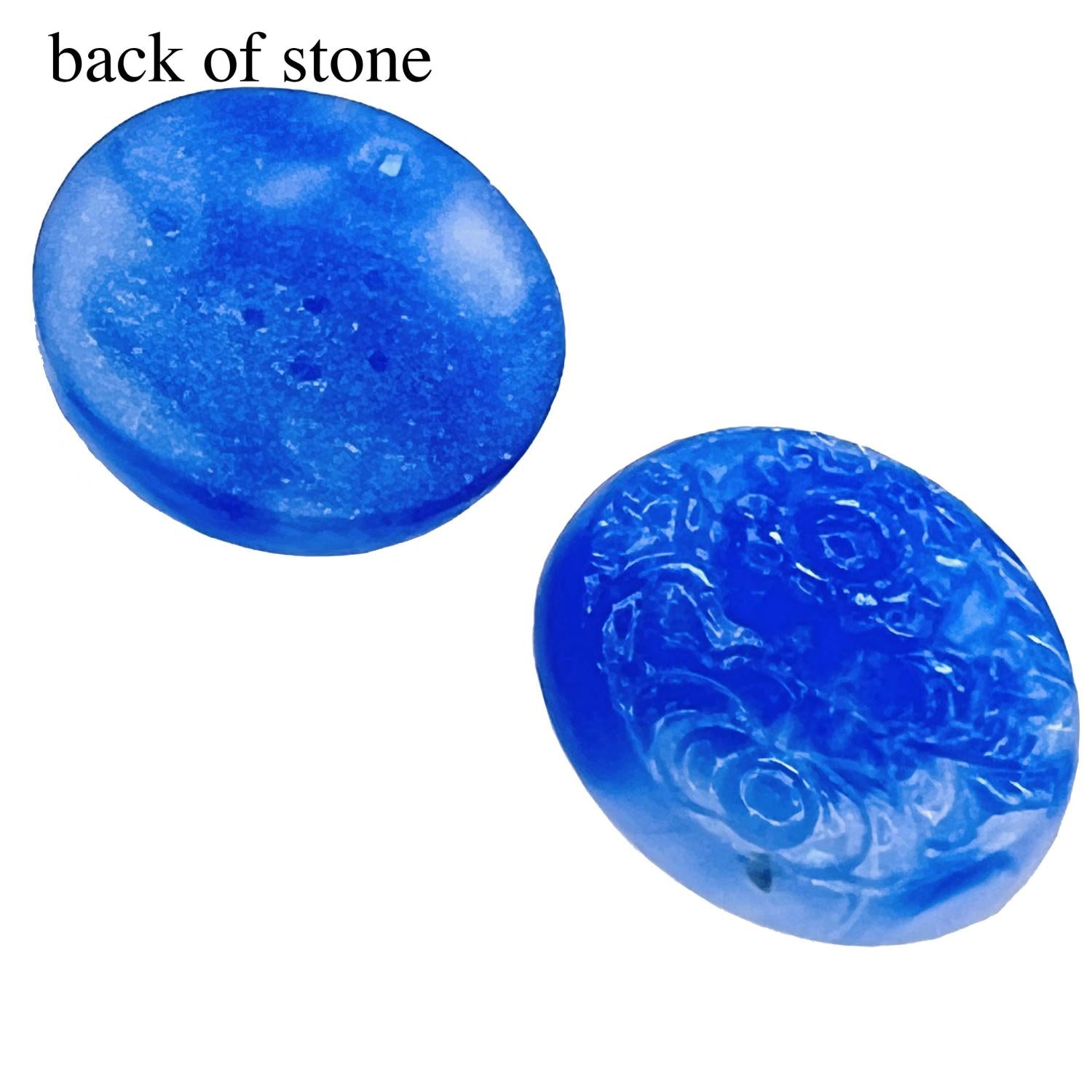 Vintage 21MM Chalcedonty Glass Floral Cabochon