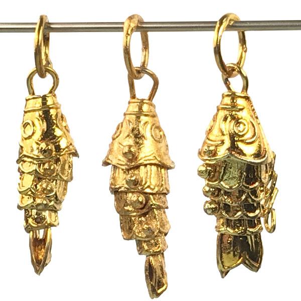 Vintage Gold Plate 21x9MM Wiggley Fish