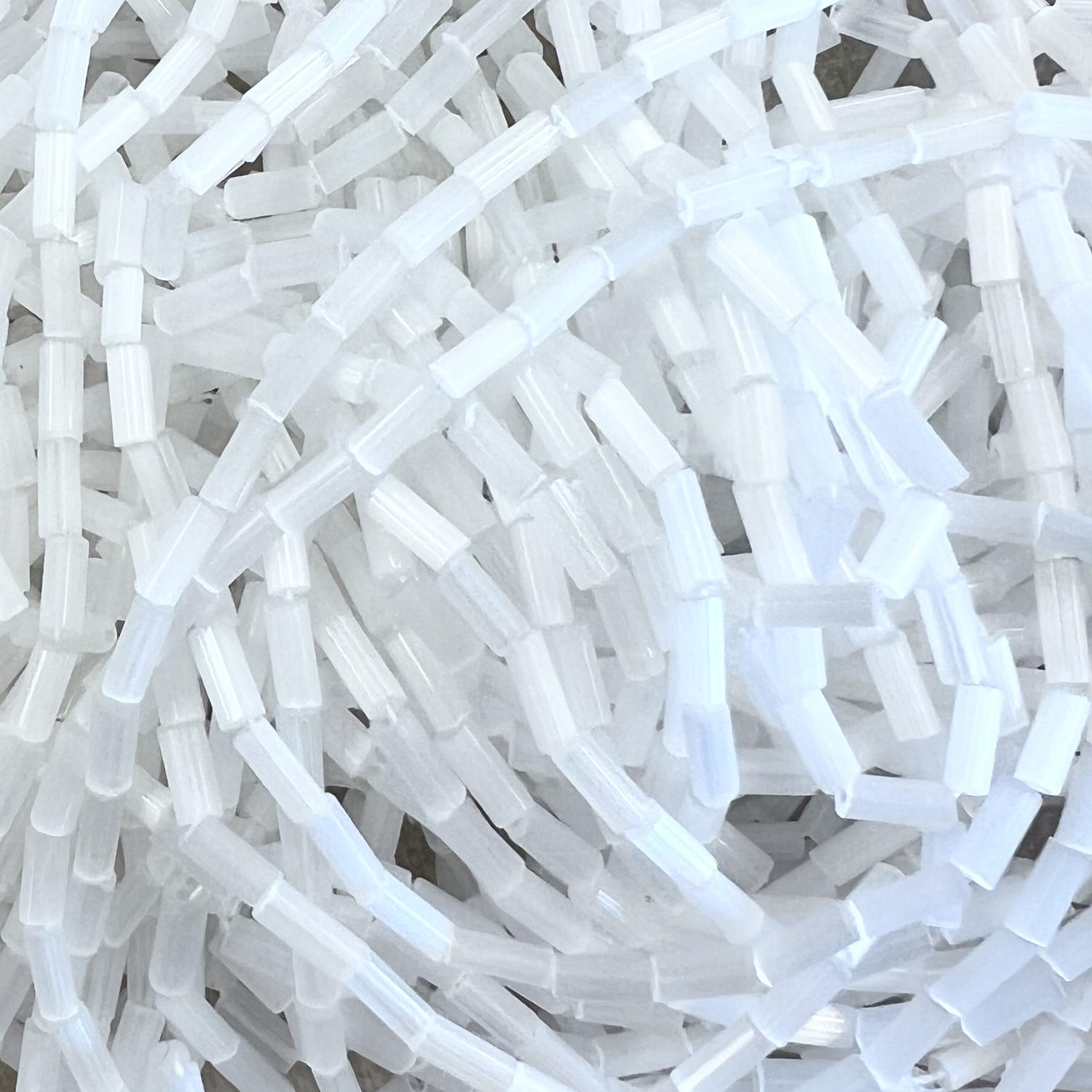 White Satin Size 2 4.5x2MM Bugle Bead