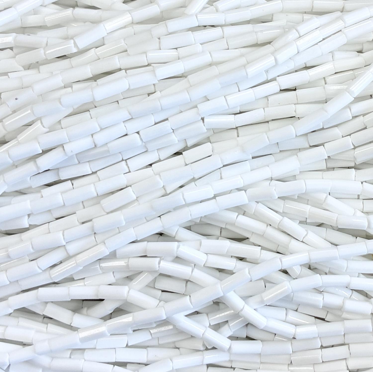 White Size 2 4.5x2MM Bugle Bead