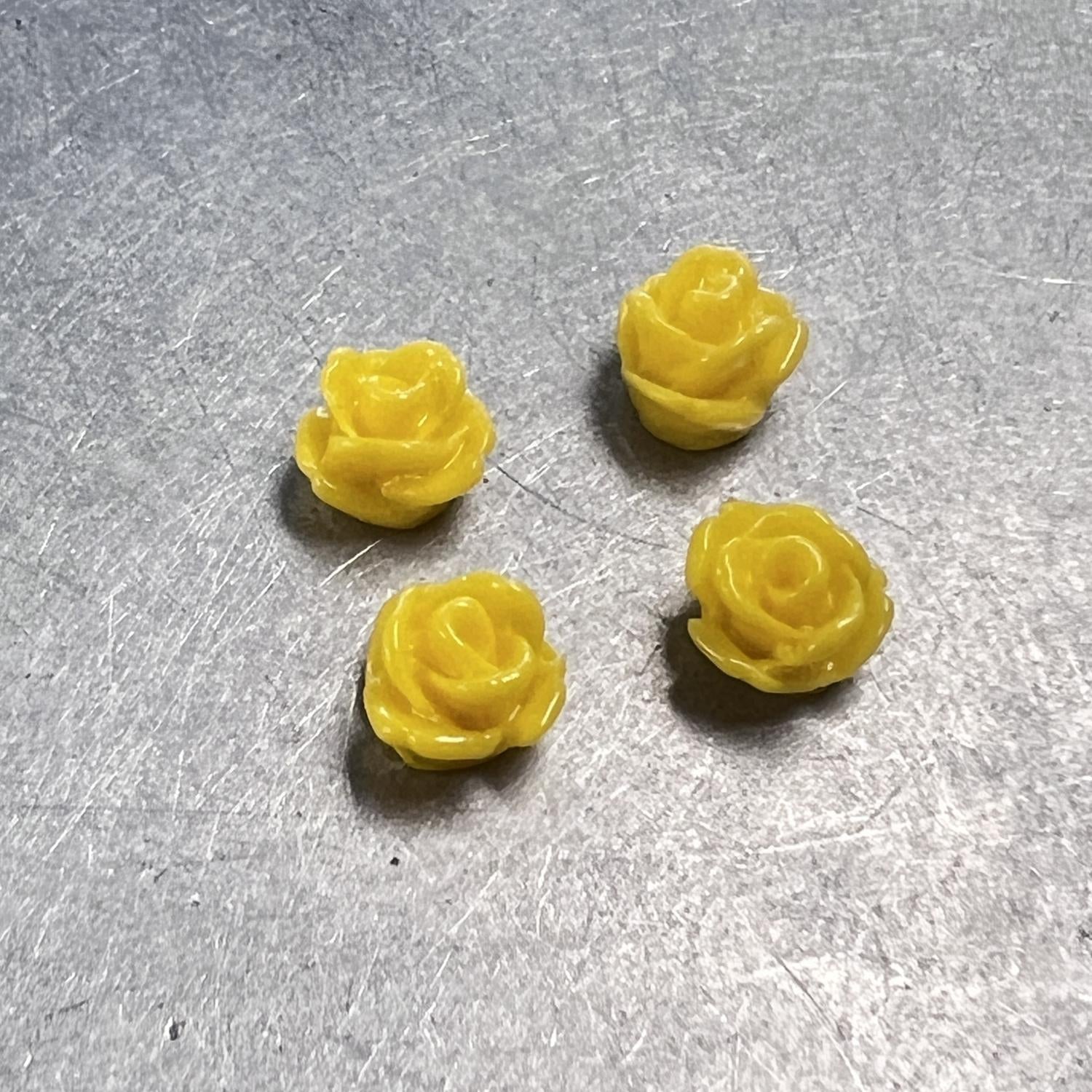 Yellow 7MM Resin Rose Cabochon